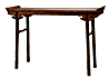 Long recessed-leg table with everted flanges